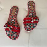 Hello Kitty Red and Green Checkered  Sandals Sz 6 Photo 0