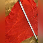 Free People  Red Knit Sweater Top Size Medium Short Sleeve‎ Photo 8