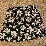 Madewell 💜  black and pink floral a line skirt Photo 0