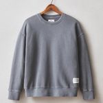 American Giant Crew Neck Sweatshirt Grey Textured Cotton Size L Made In USA Gray Size L Photo 6