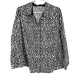 cj banks  plus size 1X floral neutral button up top cotton professional casual Photo 0