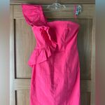 Anthropologie By One-Shoulder Ruffle Linen Column Midi Dress Womens Small Petite Photo 4