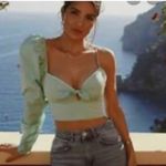 ZARA Limited Edition Puff Sleeve One Shoulder Crop Top Size Small Photo 4