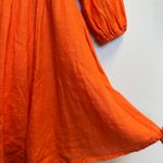 J.Crew  Palermo Mini Sundress Orange Linen Smocked Waist Coastal Resort Wear XS Photo 5