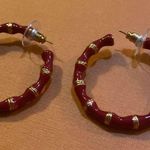 Saint Laurent  Bamboo Hoop Earrings In Red 687319 Photo 6