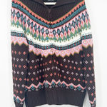 Moda International Womens Wool Blend Fair Isle‎ Knit Full Zip Cardigan Sweater L Brown Size L Photo 0