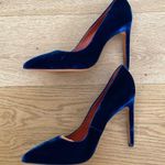 Santoni Rose Collection Velvet Stiletto Heel Pumps in Blue Size 41 Photo 2