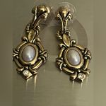 Avon Pierced Pearl Earrings, Victorian Revival 1980s Vintage Jewellery Photo 1