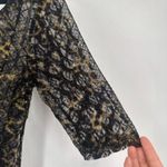 Happening in the present NWT H.I.P Goth Punk Women's Sheer Lace Top Black Gold Size‎ M Rock Vamp Baddie Photo 2