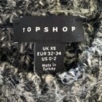 Topshop  Sweater Size XS 0/2 Gray Ruffle Puff Longsleeve Cableknit High Neck Photo 7