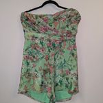 Jay Godfrey Lydia Green Floral Strapless Romper Pantsuit Retail $325 Size 12 Photo 4