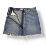 Free People  Zipper Front Denim Mini Skirt Womens‎ Size 24 Blue Festival Photo 3