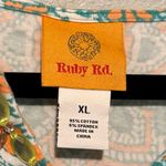 Ruby Rd. Teal and Orange Patterned Blouse Blue Size XL Photo 2