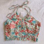 American Eagle NWT AE Floral Crop Top with Ruffle Hem Photo 0