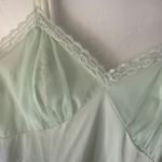 Vintage Shadowline Nightgown Slip Dress 36 Lace Trim Full Length 60s Coquette Green Photo 3