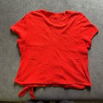 Madewell  Texture & Thread Red Tie Front Short Sleeve Tee Photo 3