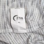 Zyia  Active Infinity Wrap Tank Crop Top Womens Size XL Space Dye Light Gray Photo 6