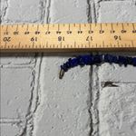 Natural Stone Lapis Lazuli Chip 18 in Vintage Necklace Silver Tone Barrel Clasp Blue Photo 7