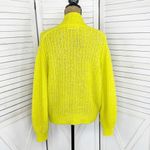 Anthropologie  Honore Open Weave Wool Blend Sweater Yellow Small Slouchy V Neck Photo 5