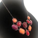 Statement Necklace w/ Multi Color Glass Beads Purple Photo 1