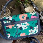 Kate Spade Authentic  Leather/Floral canvas turnlock flap Crosby/Sarchel 2 straps Photo 8