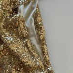 Beautifly Sequin Cowl Back Cap Sleeve Evening Gown Prom Dress in Gold Size US2 Photo 5
