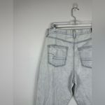American Eagle  Outfitters Mom Jeans Light Wash High Rise Denim Raw Hem Sz 12 Photo 5