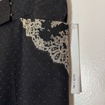 Tom K Nguyen Black Dot and Lace Embellished Wide Leg Trouser Pants NEW Y2K Sz 10 Photo 1