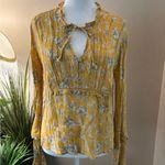 American Rag Yellow Floral Long Sleeve Blouse Size L Photo 1