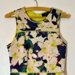 J.Crew  Cove Scuba Floral Dress w Neon Green Zipper & Stitching Size 2 Photo 2