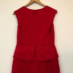 SIGNATURE LONDON STYLE Solid Bright Red Square Neck Knee Length Sheath Dress 4 Photo 8