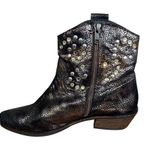 J. Renee Larch Leather Ankle Boots Copper Brown Studded Zip Heel Bootie Size 8.5 Photo 2