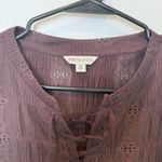 Frye Lace Up Top Sz XSmall Long Sleeve Crinkle Boho Renaissance Festival Peasant Photo 2