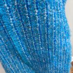 DONEGAL DESIGN Mohair Wool Scarf Ireland Irish Woven Blue Ombré Stripe Fringe Photo 2