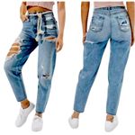 American Eagle  Distressed Mom Jeans Size 0 – Ripped Straight Leg Photo 10