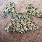 American Eagle  Outfitters Green Floral Blouse Photo 1