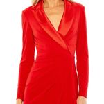 Mac Duggal Ieena for  Long Sleeve Blazer Formal Dress Red #27362 Size 12 NWT Photo 3