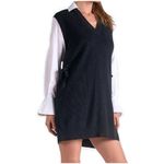 Elan Nia Sleeveless Shirt Sweater Vest Dress Navy Blue White Sz Small Photo 11