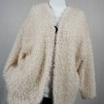 H&M Off White Poodle Fur Open Style Fuzzy Coat Size 8 (M) Photo 0