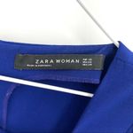 ZARA  Blue Puff Shoulder 3/4 Blouse Zip Back Photo 4