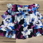 Magicsuit Floral Ruffle Strapless Top Women’s 10 Blue Photo 0