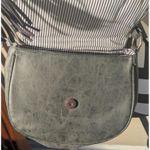 American Eagle Outfitters Faux Leather Saddle Crossbody Bag Gray Braided Tassel Photo 2