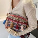 Boho Chic Waist Bag with Fringe Decor Multiple Photo 0