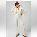 Fabletics  Plush Rib Hooded Jumpsuit Onesie size XL tall cream off white zip up Photo 2