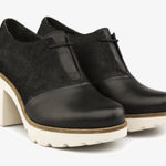 Camper Anouk Leather Platform Shoe Lug Sole Retro 39 Black Size 9 Photo 0