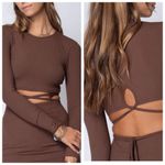 Stillwater Rib Cross Crop Top in Chocolate Photo 7