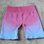 Gymshark  Ombré Pink Blue Gym Biker Shorts SIZE M Photo 0