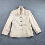Carlisle Wool Blazer Jacket Women 10 Single Breasted Button Front Neutral Cream Photo 0