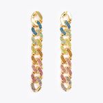 Kurt Geiger  LONDON Rainbow Linear Link Earrings, BRAND NEW, $155 Photo 3