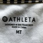 Athleta  Aqualuxe Lotus Tie Front One Piece Swimsuit Striped Black White M Tall Photo 2